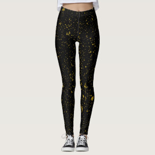 Legging Caneleiras pretas e Dourados