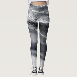 Legging Caneleiras preto e branco da dança da praia II