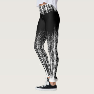 Legging Caneleiras preto e branco da floresta da