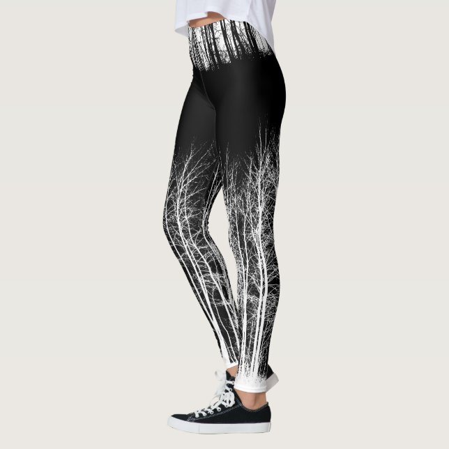 Legging Caneleiras preto e branco da floresta da (Esquerda)