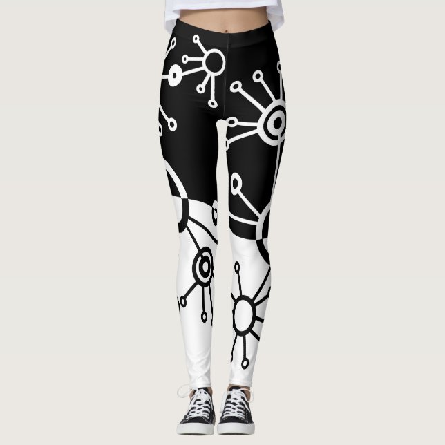 Legging Caneleiras preto e branco das respostas (Frente)