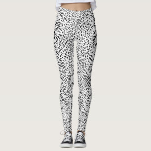 Legging Caneleiras preto e branco manchadas