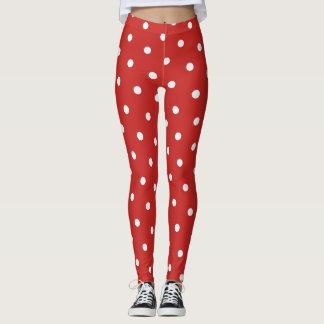 Legging Caneleiras retros clássicas do vermelho do estilo