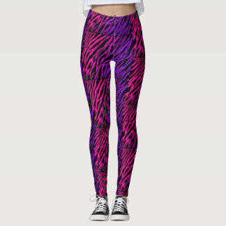 Legging Caneleiras roxas cor-de-rosa Funky do impressão da