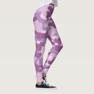 Legging Caneleiras roxas da camuflagem