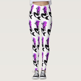 Legging Caneleiras roxas da ioga da sereia