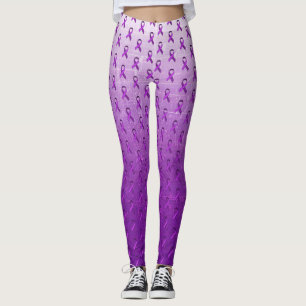 Legging Caneleiras roxas das fitas da consciência da