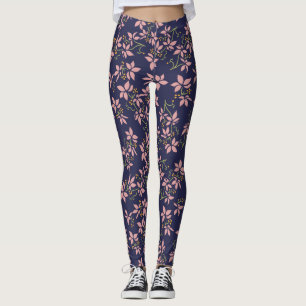 Legging Caneleiras roxas florais bonitos