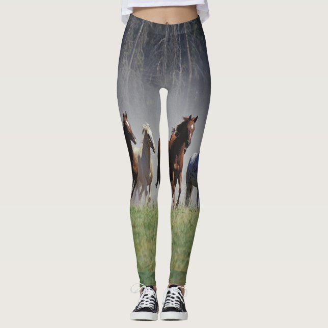 Legging Caneleiras Running dos cavalos (Frente)