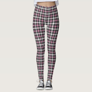 Legging Caneleiras s das mulheres cor-de-rosa da xadrez de