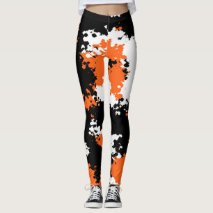 Legging Caneleiras Sassy de Camo da menina - laranja