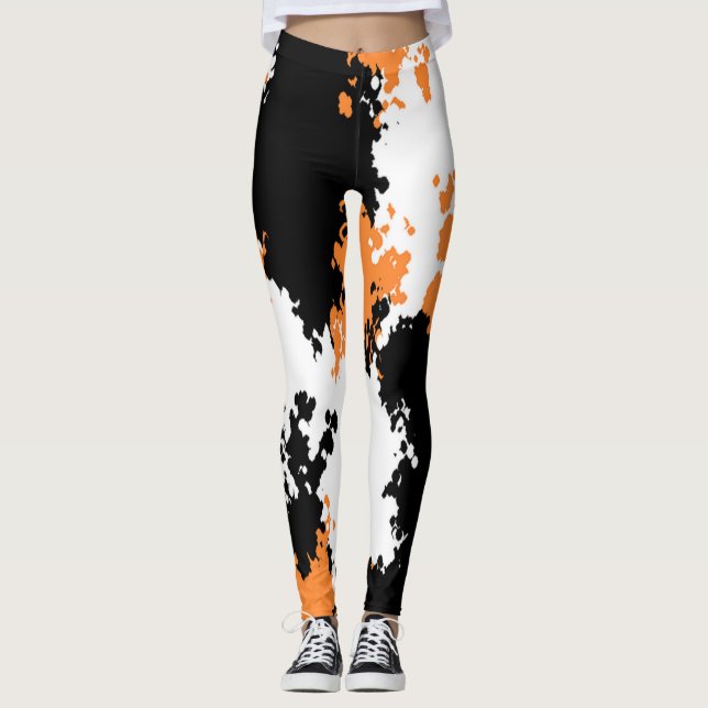 Legging Caneleiras Sassy de Camo da menina - laranja (Frente)