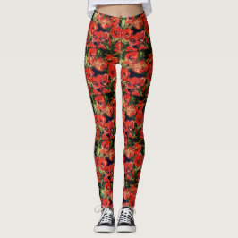 Legging Caneleiras selvagens Funky da papoila