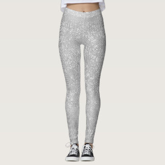 Legging Caneleiras Shimmery da faísca de prata