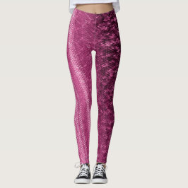 Legging Caneleiras Textured bordado do rosa e da ameixa