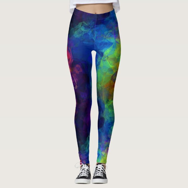 Legging Caneleiras Trippy psicadélicos EDM do festival do (Frente)