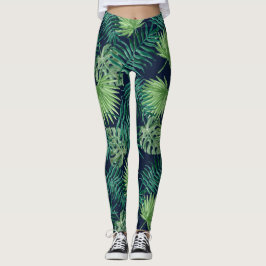 Legging Caneleiras tropicais da selva | da folha