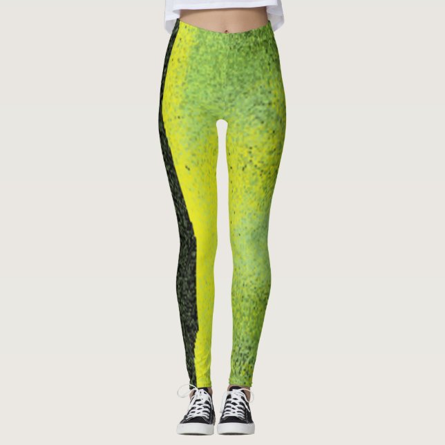 Legging Caneleiras verdes com uma listra preta abaixo de (Frente)