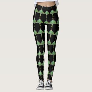 Legging Caneleiras verdes do teste padrão do abstrato da