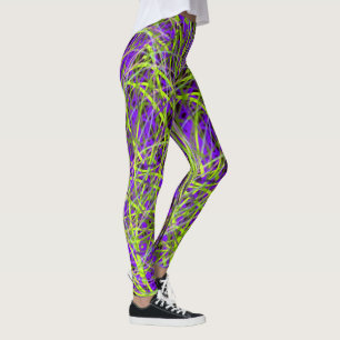 Legging Caneleiras verdes e roxas do partido