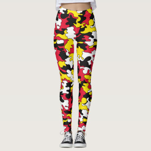 Legging Caneleiras vermelhas & amarelas de Camo