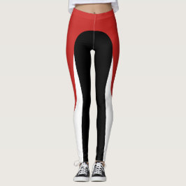 Legging Caneleiras vermelhas/brancas/pretas do teste