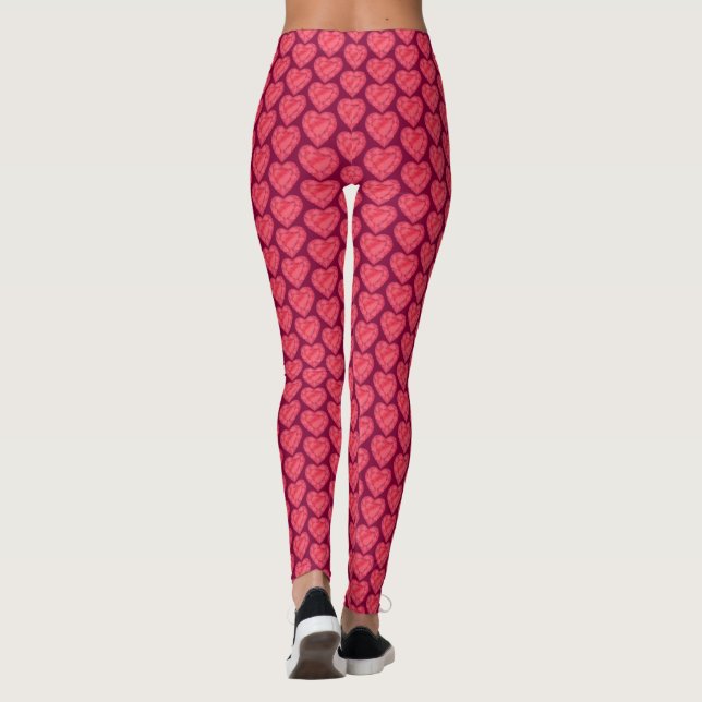 Legging Caneleiras vermelhas da arte da aguarela do (Verso)