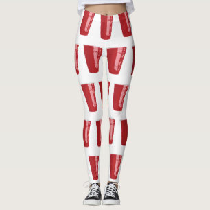Legging Caneleiras vermelhas de Pong da cerveja do copo