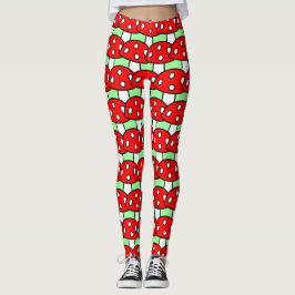 Legging Caneleiras vermelhas do cogumelo