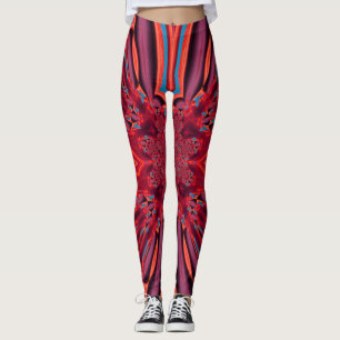 Legging Caneleiras vermelhas do redemoinho do design