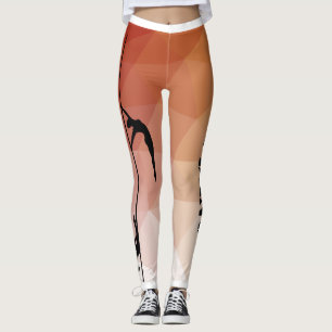 Legging Caneleiras vermelhas e alaranjadas da dança e da
