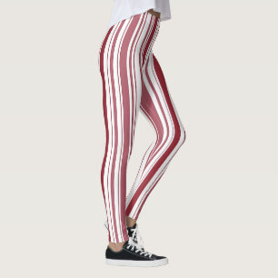 Legging Caneleiras vermelhas e brancas do Natal da listra