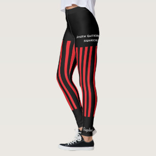 Legging Caneleiras vermelhas e pretas da equipe/clube com