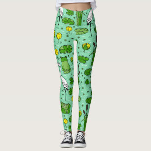 Legging Canes, ervas, lírios: enxame de safra.
