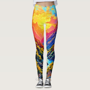 Legging Cânion do Rio do Pôr do Sol Arte