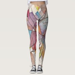 Legging CANTATA em PASTEL MAJOR Abstrato Art Watercolor