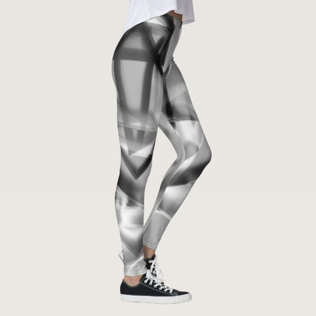 Legging Canto de pedaços quadrados de acrílico, cinzas a b (Direita)