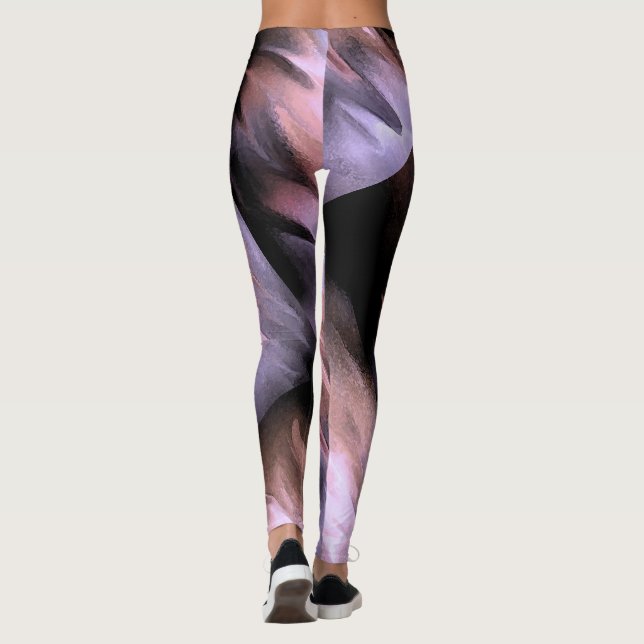 Legging Canvas de Traços do Pincel de Abstrato de Escala d (Verso)