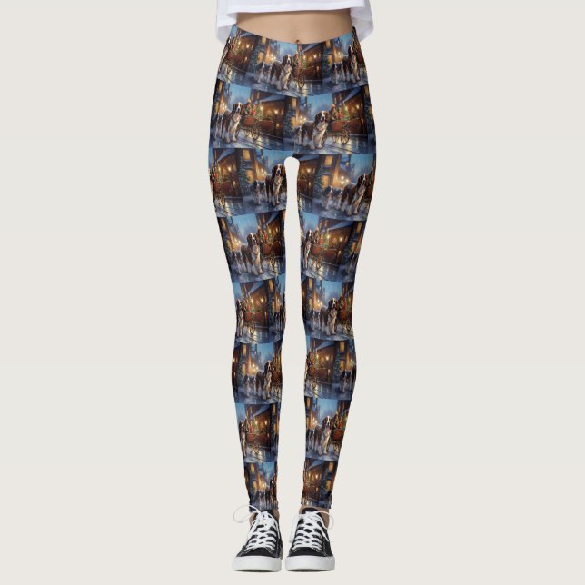 Legging Cão de Água Inglês Springer Temporada Festiva de N (Frente)