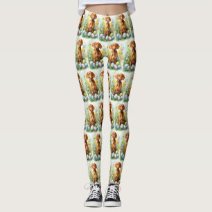 Legging Cão Vizsla com Ovos da Páscoa Feriado