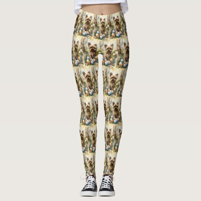 Legging Cão Yorkipoo com Ovos da Páscoa Feriado (Frente)