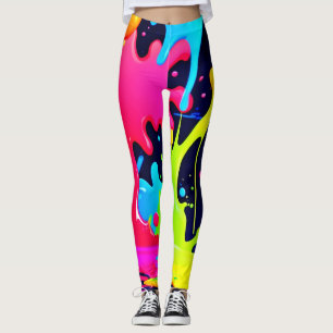 Legging Caos de Drivers de Splash de Neon Paint
