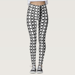 Legging Captivando Foto de Padrão Preto e Branco
