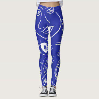 Legging Cara de beleza: desenho de uma linha.