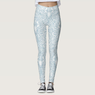 Legging Caranguejo e erva-do-mar, verão costeiro em branco