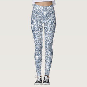 Legging Caranguejo e erva marinha, Verão litoral em branco