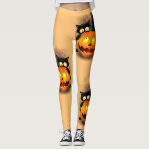 Legging Caráter de Dia das Bruxas Divertidas mordendo um A