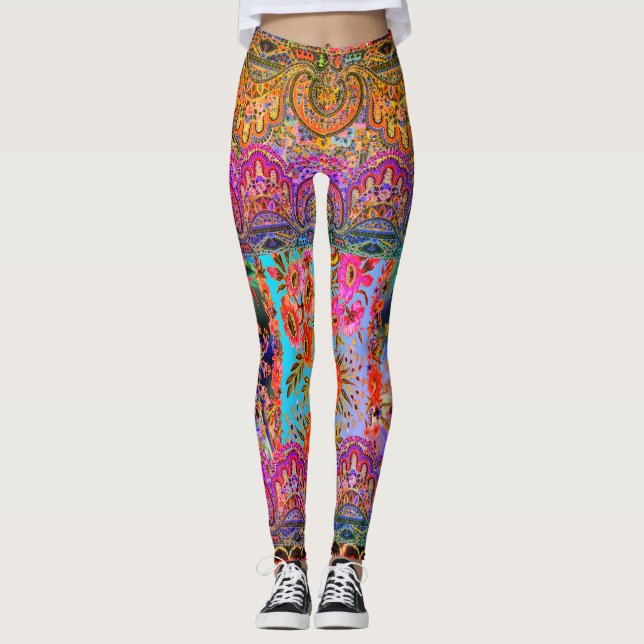 Legging Caravana de Boho floral (Frente)