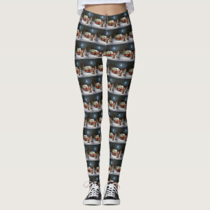 Legging Caravana de Natal de Inverno do Dachshund Aventura