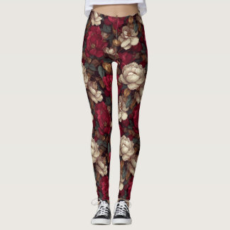 Legging Cardias de Gardênias Florais Femininas 